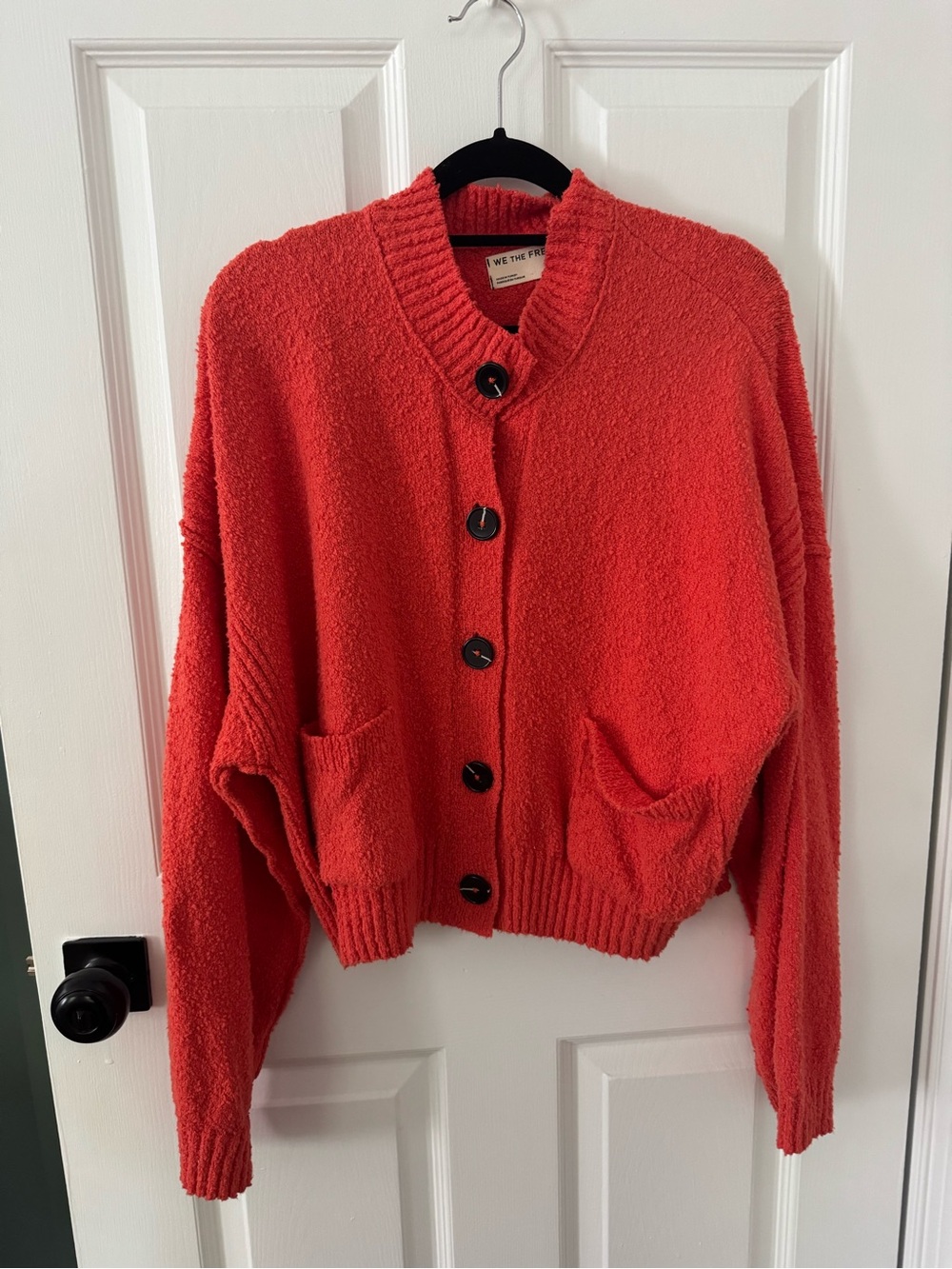 Free People We the Free Bianca Cardigan Cherry Tomato Small